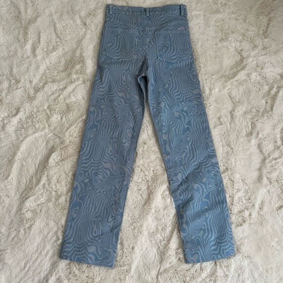 Princess Polly Addison Printed jeans size 4 blue groovy print straight leg - Picture 8 of 14